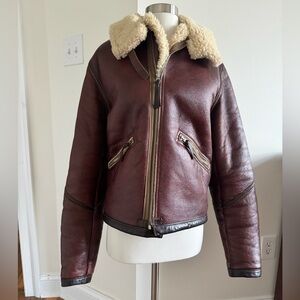 Aero Leathers, Men’s B-6 Shearling Leather Bomber Jacket, M